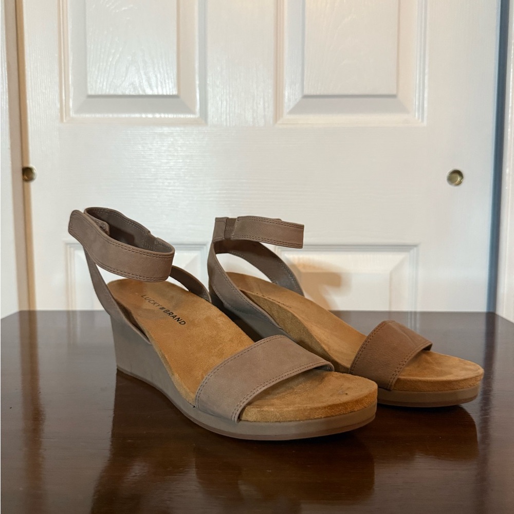 Lucky Brand Brown Wedge Sandals